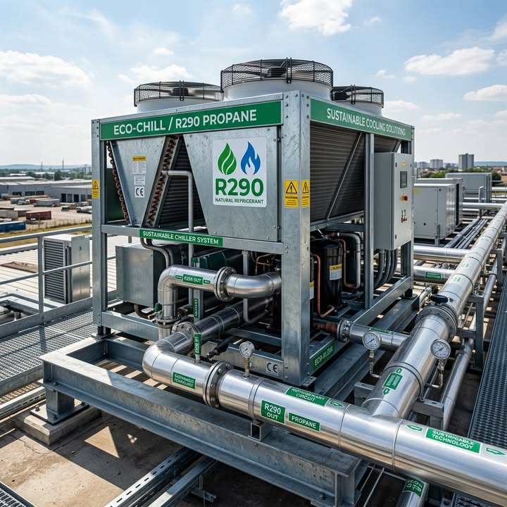 🌿 CHILLERS INDUSTRIELS AU R290 (PROPANE) : LE CHOIX GAGNANT DE LA DÉCARBONATION ! 🚀❄️